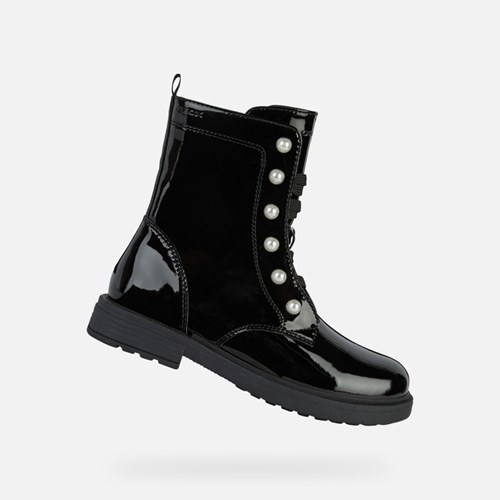Clenkove Cizmy Geox Eclair Dievcenske Čierne | 98306-CKQI