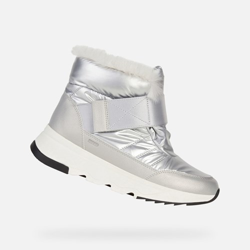 Clenkove Cizmy Geox Falena Abx Damske Strieborne Svetlo Siva | 12947-NAXP