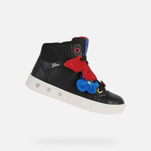 Light-up Shoes Geox Skylin Dievcenske Čierne Viacfarebný | 01479-TCJK