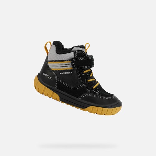 Mid-calf Boots Geox Omar Pre Babatka Čierne Žlté | 81493-JRHG