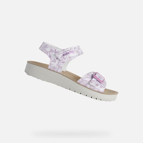 Sandále Geox Sandal Costarei Dievcenske Biele Ruzove | 06342-JIQS