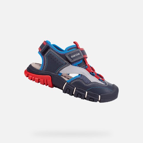 Sandále Geox Sandal Dynomix Chlapcenske Námornícka Modrá Červené | 08137-TIXE