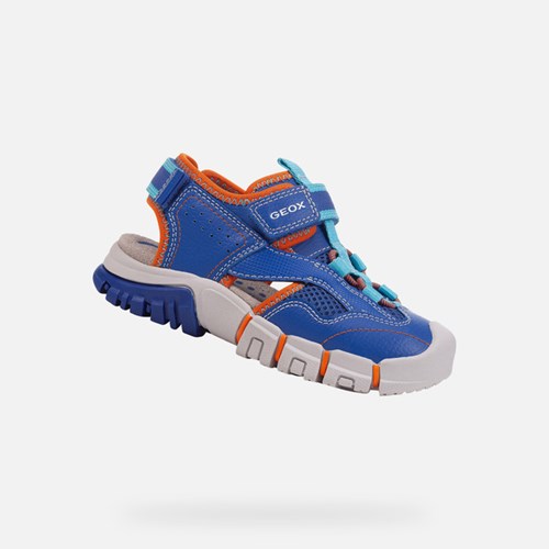 Sandále Geox Sandal Dynomix Chlapcenske Kráľovská Modrá Oranžové | 83749-DPSF