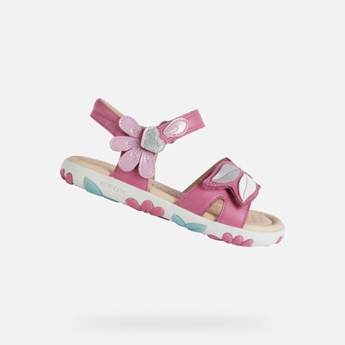 Sandále Geox Sandal Haiti Dievcenske Fuchsie Ruzove | 23945-NPTQ