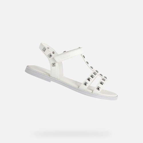 Sandále Geox Sandal Karly Dievcenske Biele | 49028-HIJT