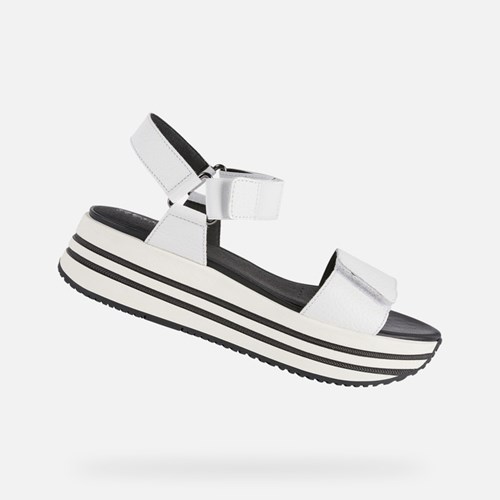 Sandále Geox Sandal Kency Damske Biele | 71498-LNXW