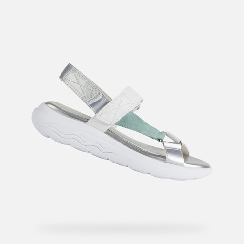 Sandále Geox Spherica Ec5w Damske Biele Mätové | 87240-BCMI