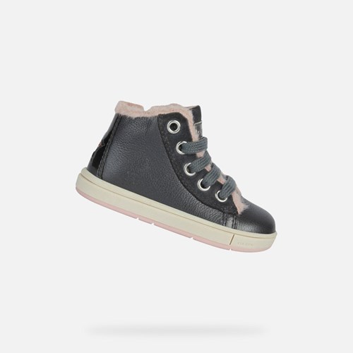 Tenisky Geox Trottola Pre Babatka Tmavo Siva Tmavo Ruzove | 75639-FRXI