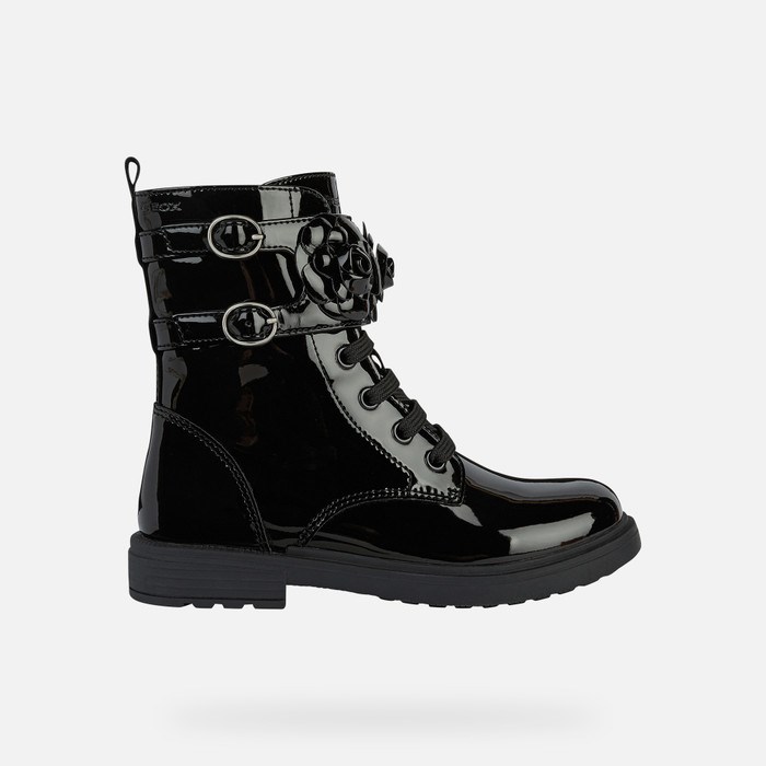 Clenkove Cizmy Geox Eclair Dievcenske Čierne | 59307-CLTN