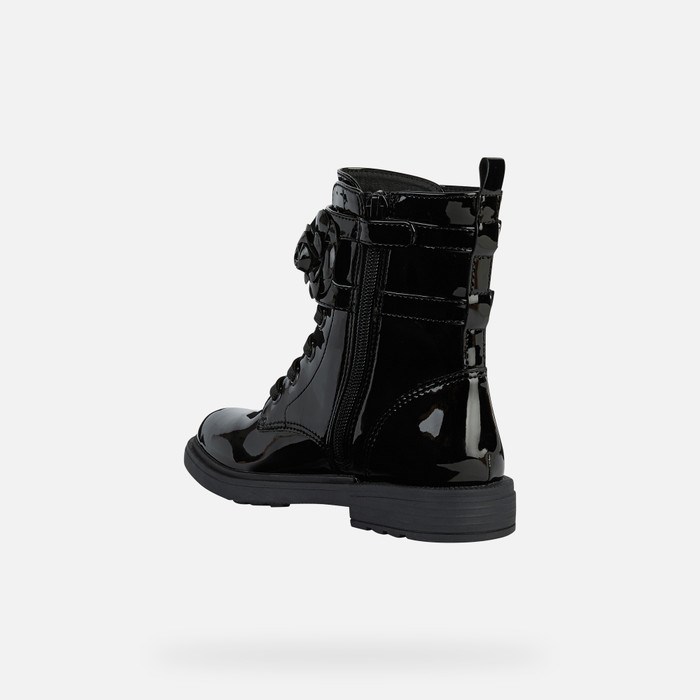 Clenkove Cizmy Geox Eclair Dievcenske Čierne | 59307-CLTN