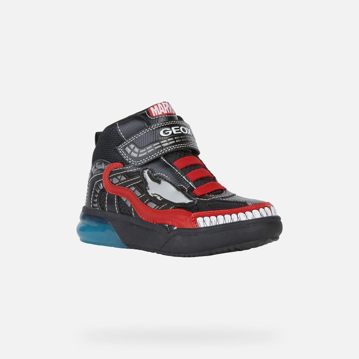 Light-up Shoes Geox Grayjay Chlapcenske Čierne Červené | 41790-FUXN