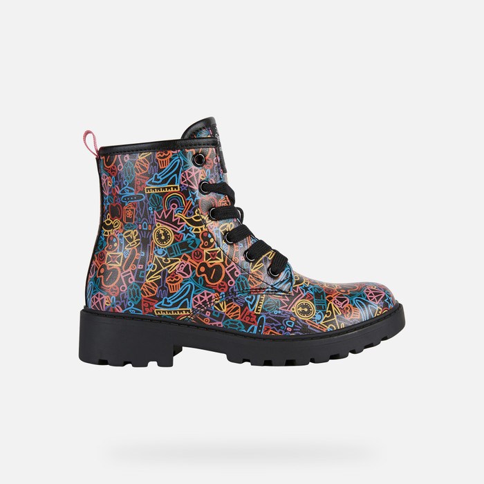 Mid-calf Boots Geox Casey Dievcenske Čierne Viacfarebný | 39168-JTMF