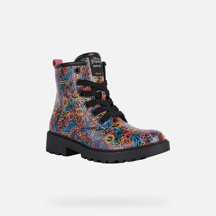 Mid-calf Boots Geox Casey Dievcenske Čierne Viacfarebný | 39168-JTMF