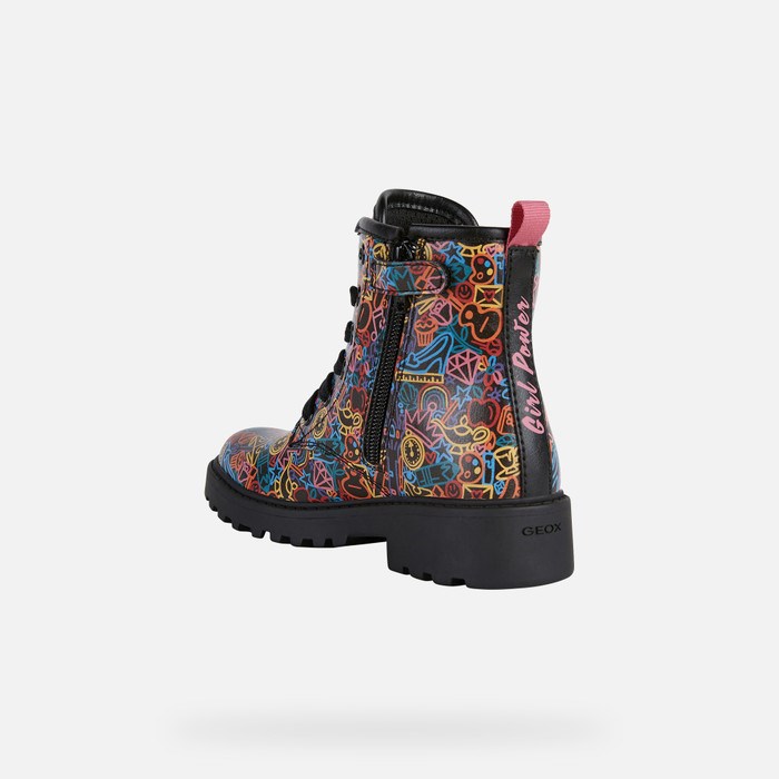 Mid-calf Boots Geox Casey Dievcenske Čierne Viacfarebný | 39168-JTMF