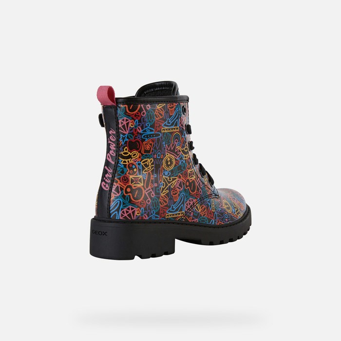 Mid-calf Boots Geox Casey Dievcenske Čierne Viacfarebný | 39168-JTMF