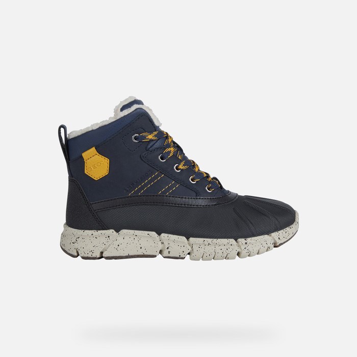 Mid-calf Boots Geox Flexyper Abx Chlapcenske Námornícka Modrá Žlté | 73840-WKIO