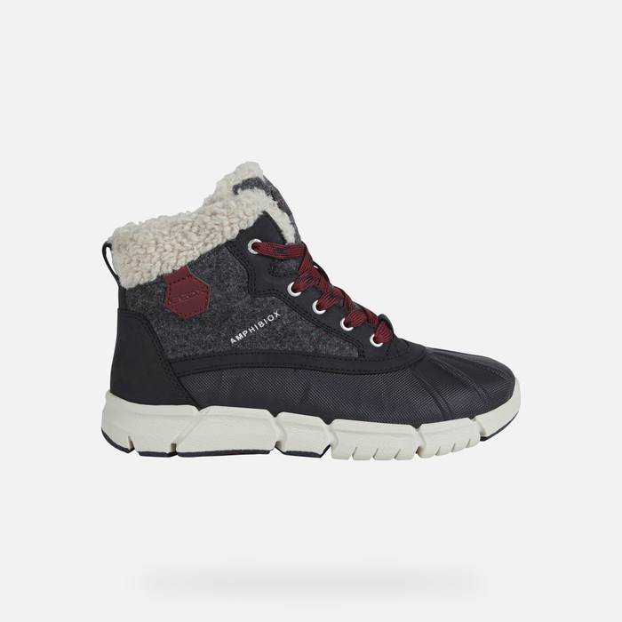 Mid-calf Boots Geox Flexyper Abx Chlapcenske Tmavo Siva | 83571-GVWE