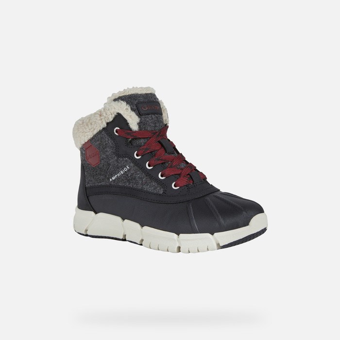 Mid-calf Boots Geox Flexyper Abx Chlapcenske Tmavo Siva | 83571-GVWE