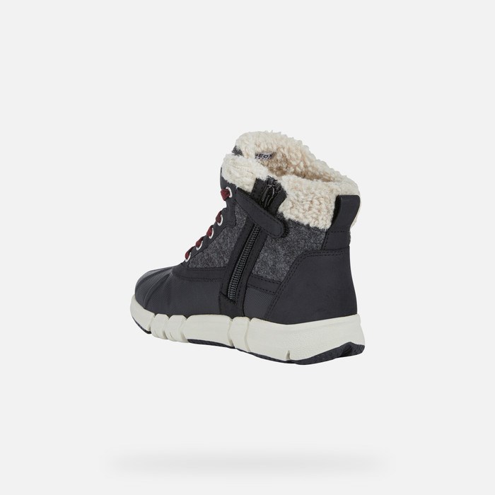 Mid-calf Boots Geox Flexyper Abx Chlapcenske Tmavo Siva | 83571-GVWE