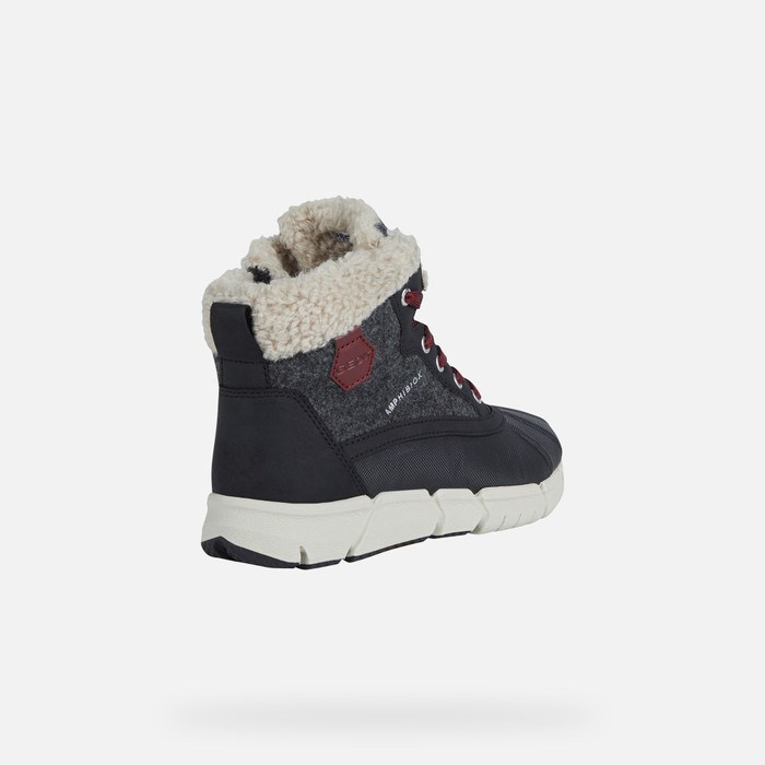Mid-calf Boots Geox Flexyper Abx Chlapcenske Tmavo Siva | 83571-GVWE
