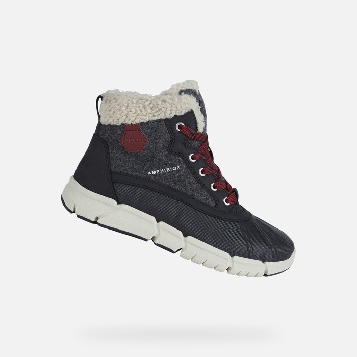 Mid-calf Boots Geox Flexyper Abx Chlapcenske Tmavo Siva | 83571-GVWE