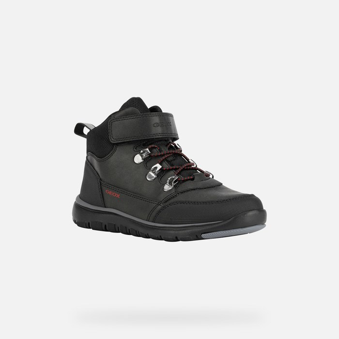 Mid-calf Boots Geox Xunday Chlapcenske Čierne | 16059-NZTF