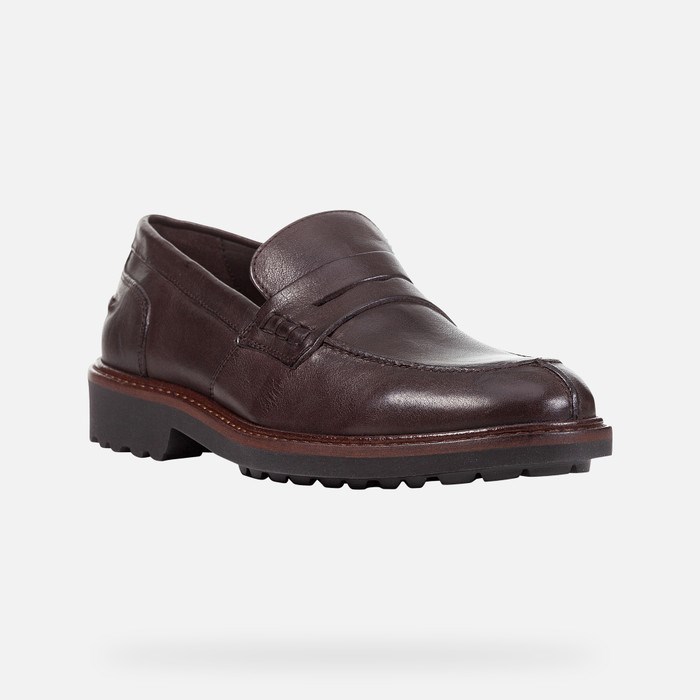 Mokasiny Geox Cannaregio Panske Tmavo Káva | 64105-KCMS