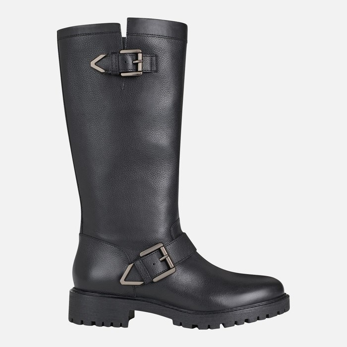 Moto Cizmy Geox Hoara Damske Čierne | 94652-RSOQ