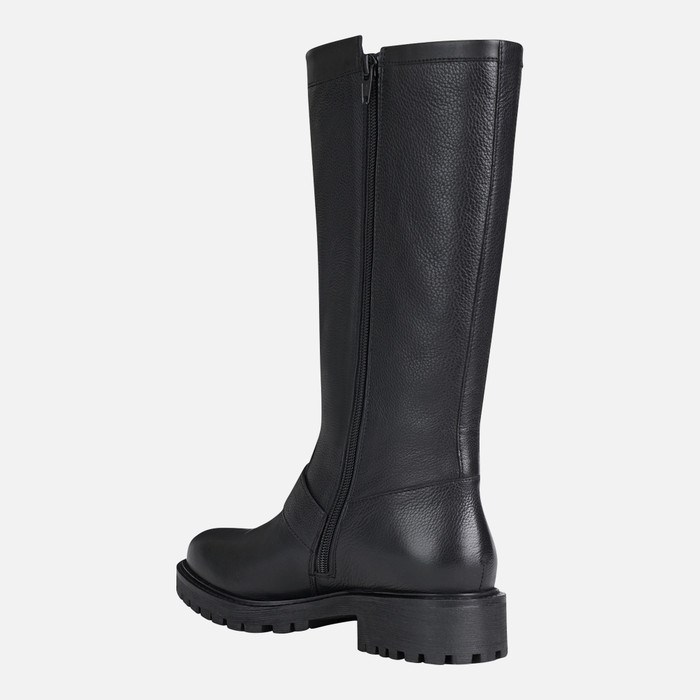 Moto Cizmy Geox Hoara Damske Čierne | 94652-RSOQ