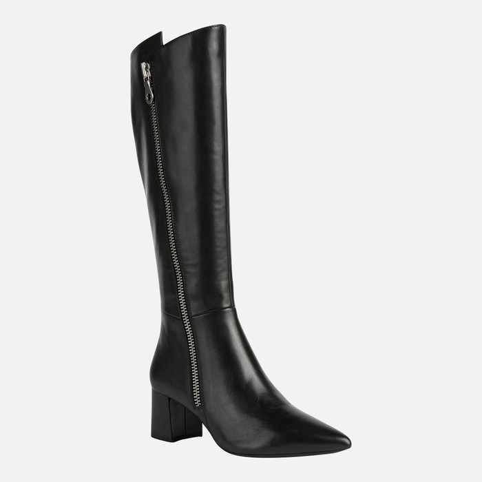 Podpätky Geox Bigliana Damske Čierne | 52398-CUIR