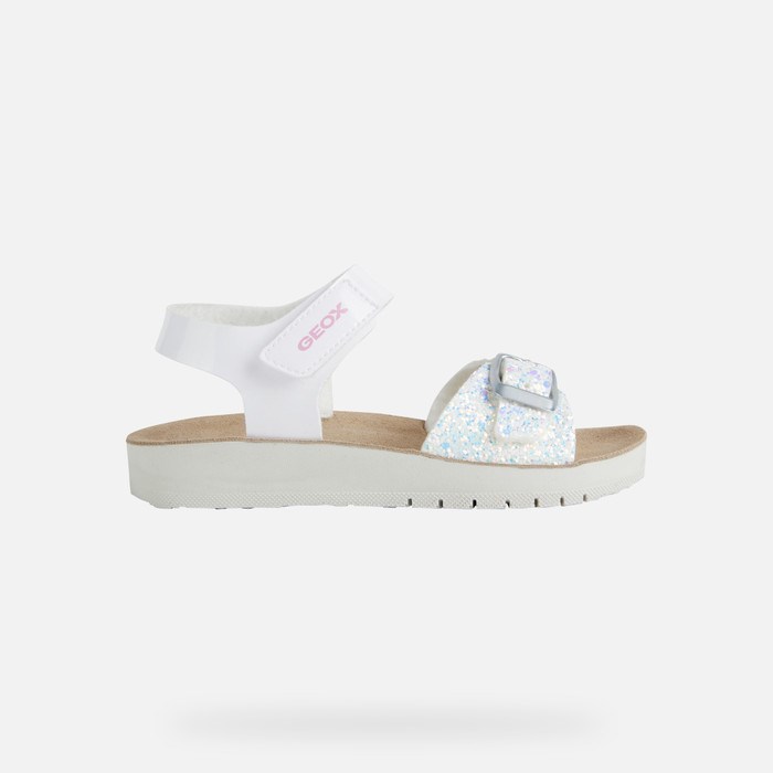Sandále Geox Sandal Costarei Dievcenske Biele | 28370-NKOB