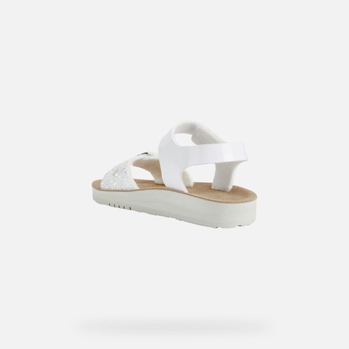 Sandále Geox Sandal Costarei Dievcenske Biele | 28370-NKOB