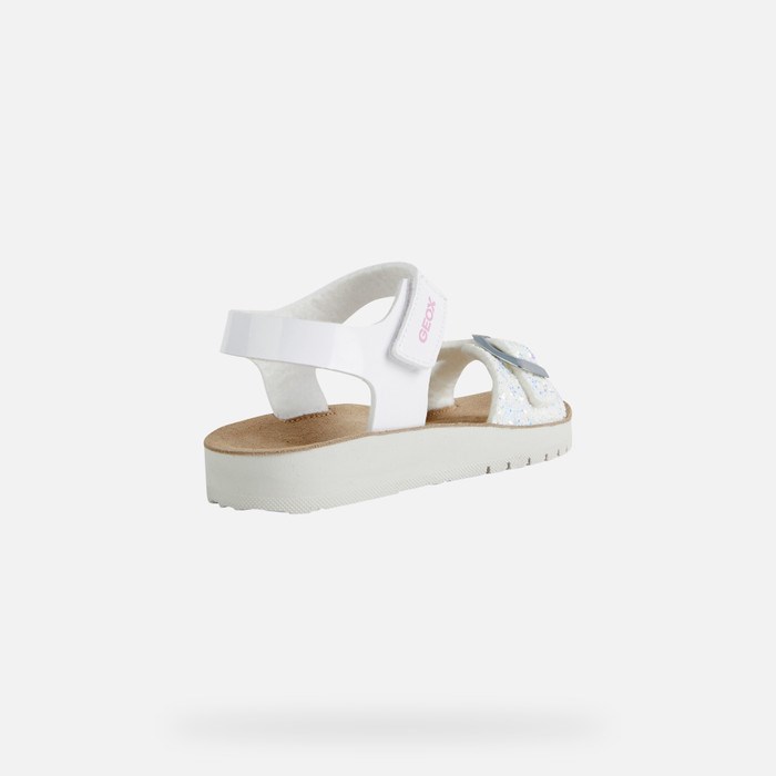Sandále Geox Sandal Costarei Dievcenske Biele | 28370-NKOB