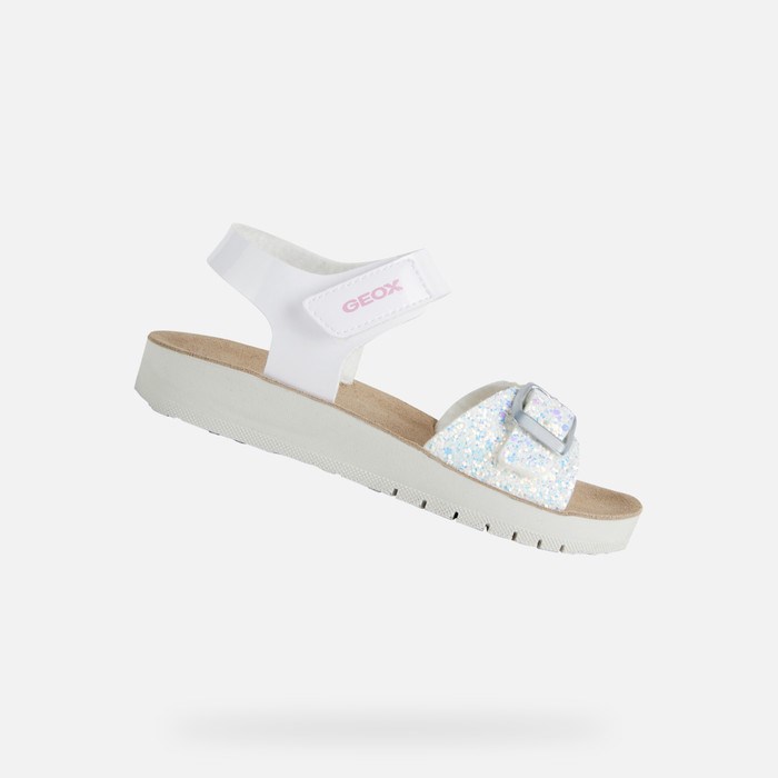 Sandále Geox Sandal Costarei Dievcenske Biele | 28370-NKOB