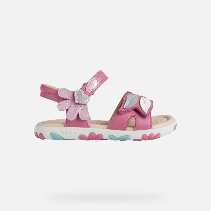 Sandále Geox Sandal Haiti Dievcenske Fuchsie Ruzove | 23945-NPTQ