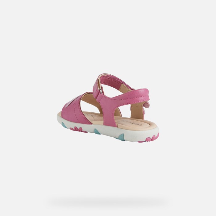 Sandále Geox Sandal Haiti Dievcenske Fuchsie Ruzove | 23945-NPTQ