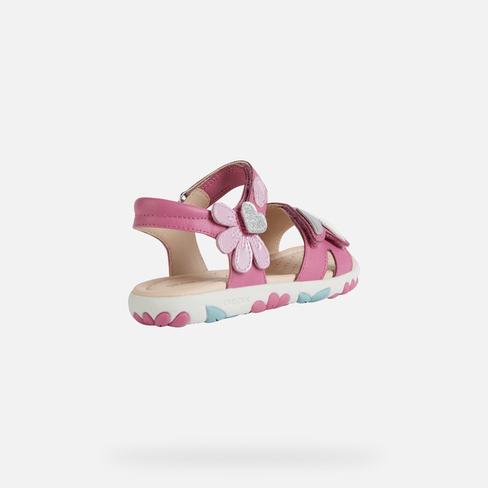 Sandále Geox Sandal Haiti Dievcenske Fuchsie Ruzove | 23945-NPTQ
