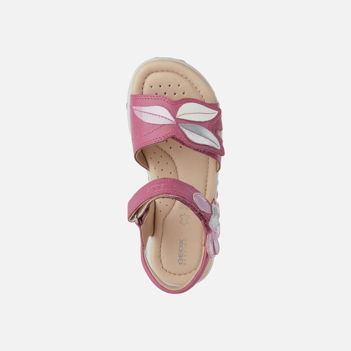 Sandále Geox Sandal Haiti Dievcenske Fuchsie Ruzove | 23945-NPTQ