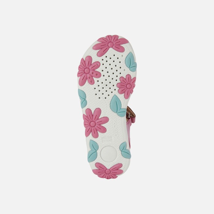 Sandále Geox Sandal Haiti Dievcenske Fuchsie Ruzove | 23945-NPTQ