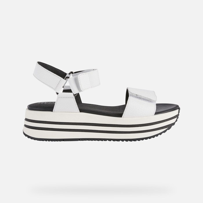 Sandále Geox Sandal Kency Damske Biele | 71498-LNXW