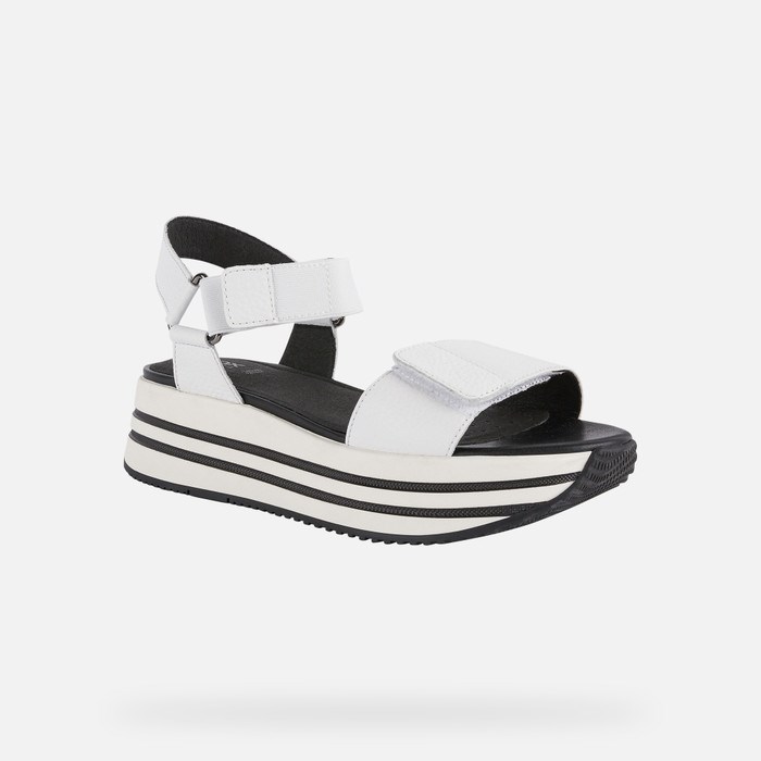 Sandále Geox Sandal Kency Damske Biele | 71498-LNXW