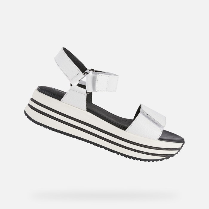 Sandále Geox Sandal Kency Damske Biele | 71498-LNXW