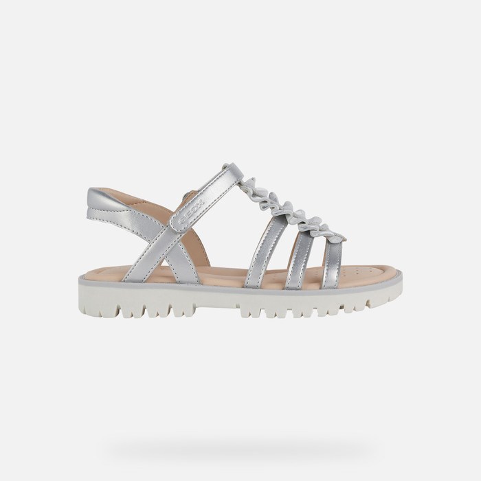 Sandále Geox Sandal Starblush Dievcenske Strieborne | 54097-ZNBF