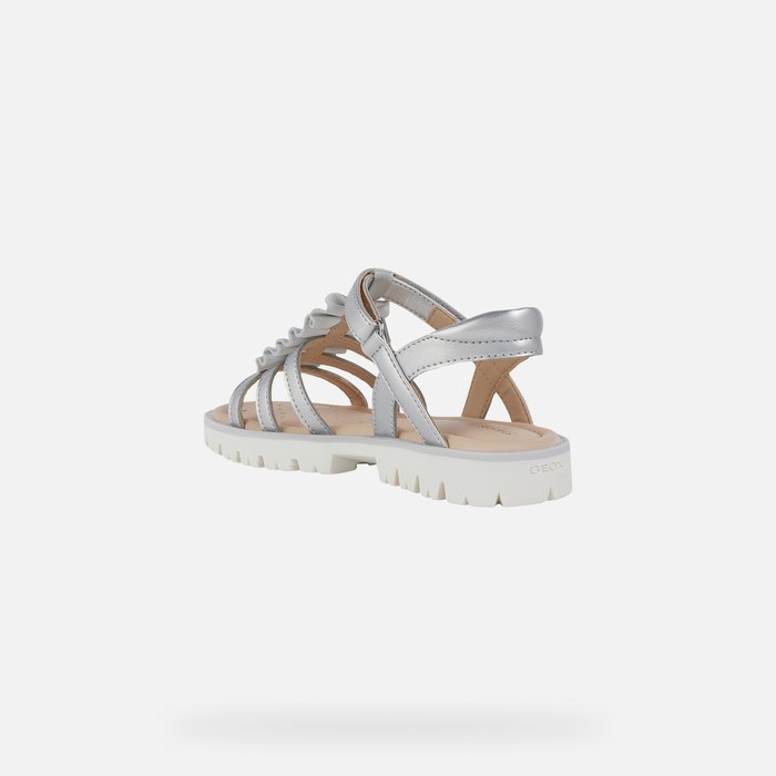 Sandále Geox Sandal Starblush Dievcenske Strieborne | 54097-ZNBF