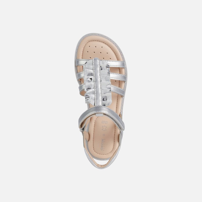 Sandále Geox Sandal Starblush Dievcenske Strieborne | 54097-ZNBF