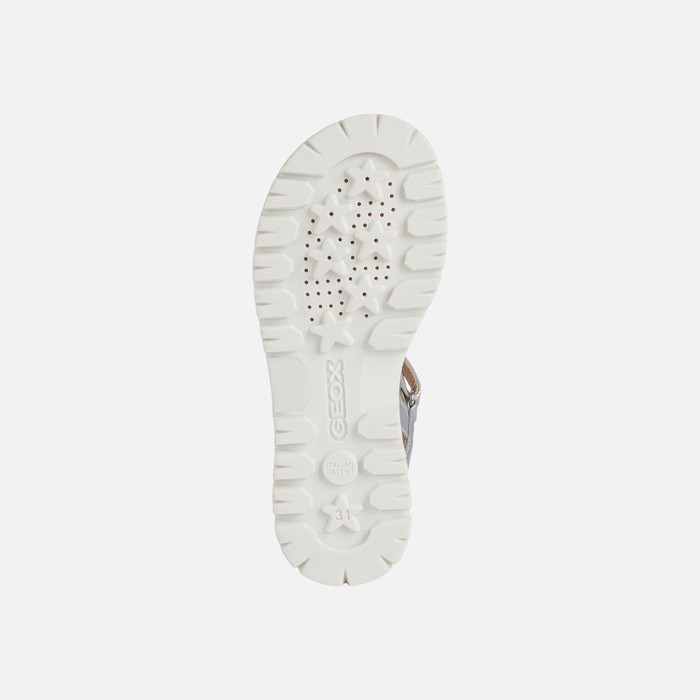 Sandále Geox Sandal Starblush Dievcenske Strieborne | 54097-ZNBF