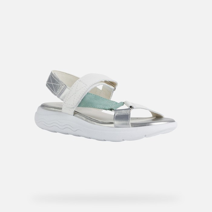 Sandále Geox Spherica Ec5w Damske Biele Mätové | 87240-BCMI