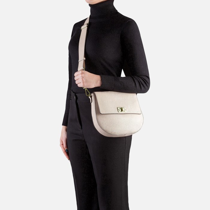 Taška Cez Rameno Geox Flavie Damske Ivory | 86021-WDTC