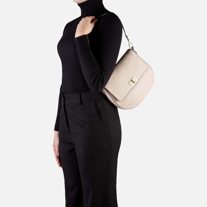 Taška Cez Rameno Geox Flavie Damske Ivory | 86021-WDTC