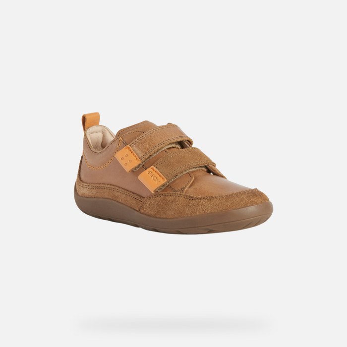 Tenisky Geox Barefeel Chlapcenske Oranžové | 60834-ZEPY